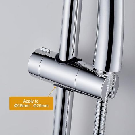 Support Pommeau Douche de Salle de Bain, Clamp Douchette Réglable, Chrome (1/4)