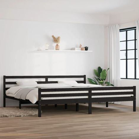 Massivholzbett Schwarz 200x200 cm vidaXL (1/5)