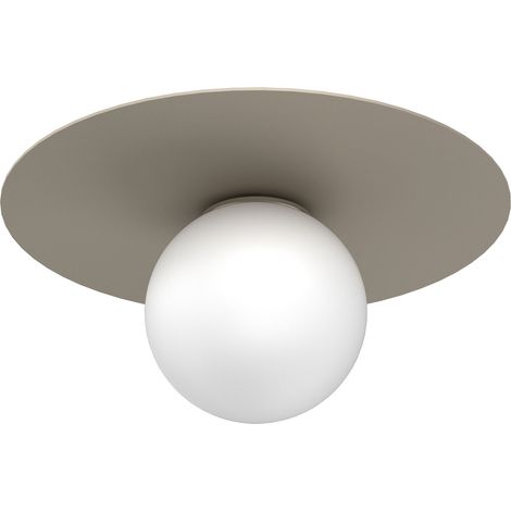 Plafonnier minimaliste Luminex Flat beige et blanc, sphère 1xE27 15W (1/2)