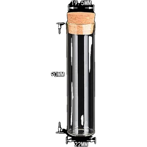 Bottiglie in vetro, tappo in sughero, design ecologico, 22 ml - 22 x 90 mm (1/2)