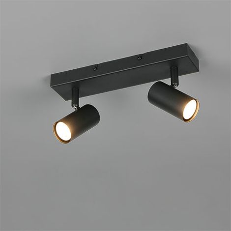 Spot de plafond double noir orientable en métal 2xGU10 TARYN RL (1/3)
