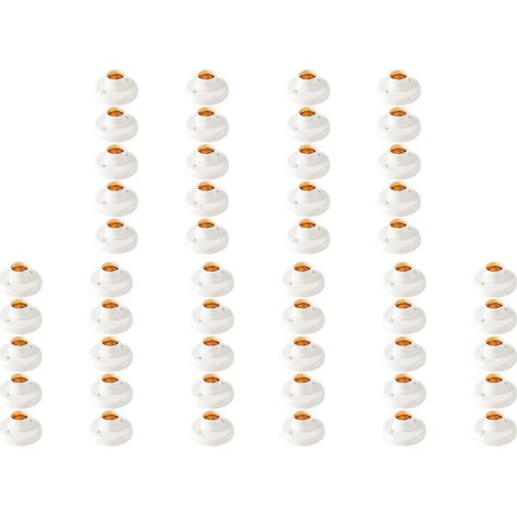 Lot de 50 E27 plastique vis lampe support rond lampe support poire prise support adaptateur (1/5)