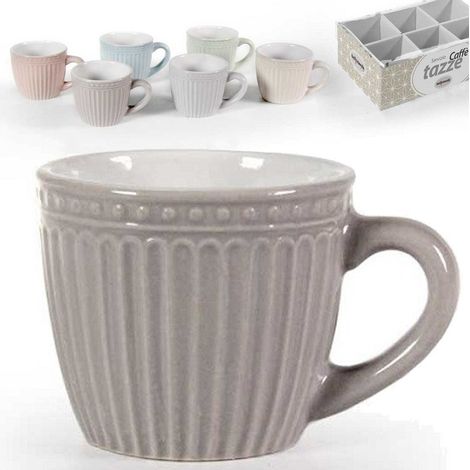 Kaela - Set 6 Pz Tazze Tazzine Caffe' Senza Piattino 90ml 5,3cm Colori Assortiti 773938 - (1/5)