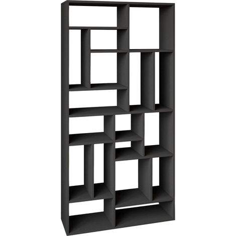 Libreria in legno "Nicola" - 90 x 30 x 180 cm - Grigio antracite
