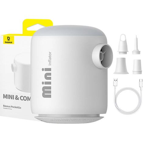 Pompa da viaggio portatile ricaricabile con 4 punte USB-C - bianca (1/5)