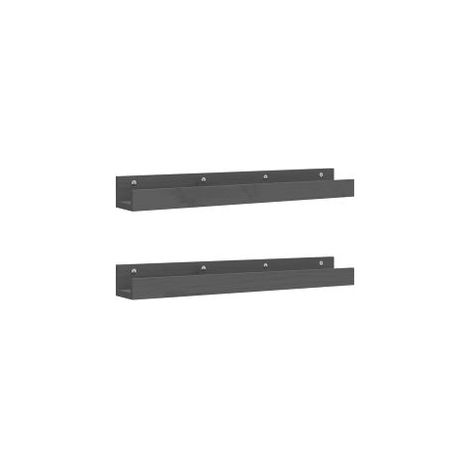 Étagères murales 2 pcs Gris 80x12x9 Bois de pin massif (1/5)