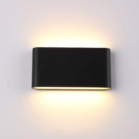 Murale à Del 12 W Lampe Murale extérieure étanche IP65 s rectangulaires en Aluminium pour Couloir, Salon, Chambre, Jardin (Blanc Chaud 3000 K) (1/5)
