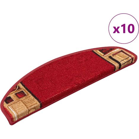 Maison Exclusive - Tappetini per Scale Autoadesivi 10 pz 65x21x4 cm Rossi (1/5)