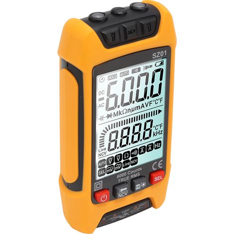 Intelligentes digitales Multimeter mit großem Display, hochpräziser automatischer Brandprüfer, orange (1/5)