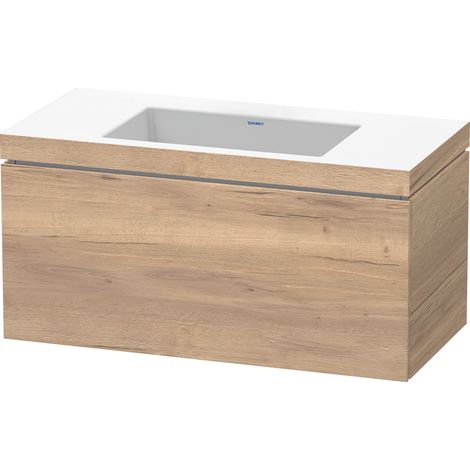 Duravit L-Cube c-bonded Set wandhängend, 1 Auszug, ohne Überlauf,