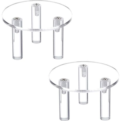 Set aus 2 transparenten Acryl-Präsentationsständern, runde Sockel für Ringe, dekorativer Schmuckorganizer