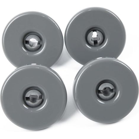 Lot de 4 roues de rechange pour panier inférieur de lave-vaisselle Favorit Progress, rouleaux gris foncé pour réparation du panier inférieur, 40 x 40 x 8 mm (1/5)