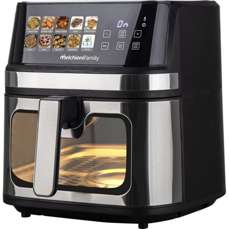 Melchioni GAIA PLUS 8L Einzelbild Eigenständig 2200 W Heißluftfritteuse Schwarz