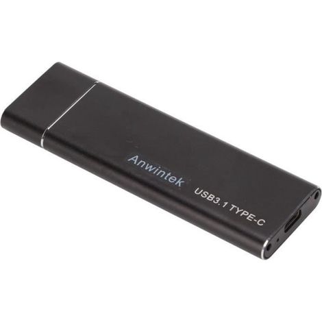 Vvikizy 6023-Anwintek M.2 NGFF PCI-e NVMe vers USB3.1 10G boîtier de disque dur mobile dédié SSD à semi-conducteurs haute vitesse (1/4)