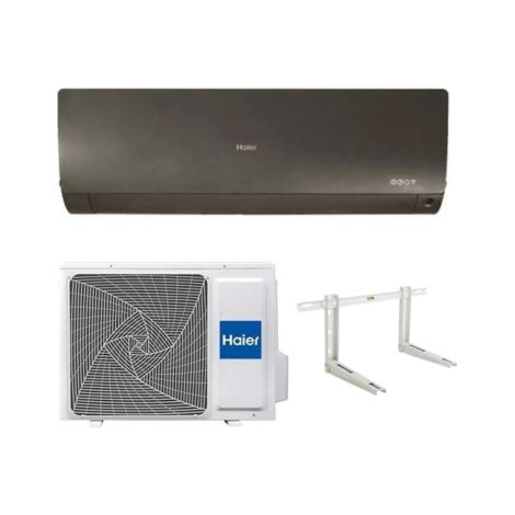 Haier Climatizzatore Monosplit Flexis Plus Nero 9000 btu R-32 Wi-Fi Classe A+++ Cod. AS25S2SF1FA-MB3 con Staffe
