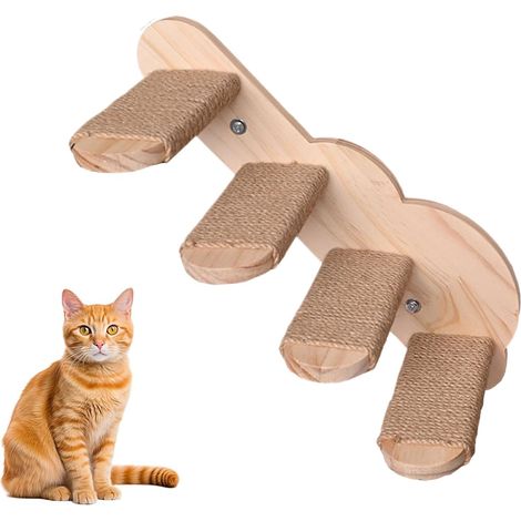 Marche Murale pour Chat,Escalier Flottant Mural en Bois (1/5)
