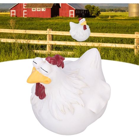 Ornements en résine représentant des poules à gros yeux, décorations de cour, paysages miniatures pour maisons de ranch A (1/5)