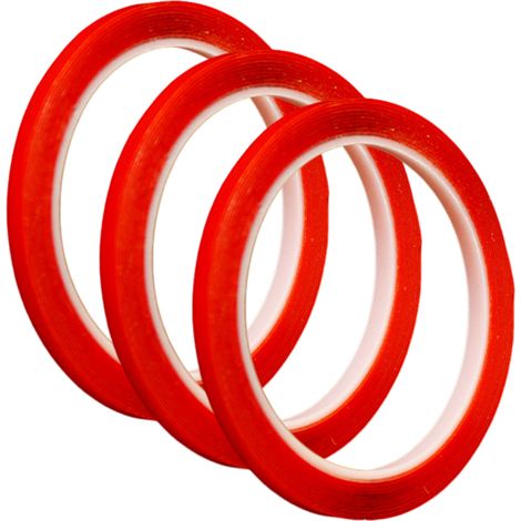 3 rouleaux ruban adhésif double face, transparent ultra-fin, silencieux, résistant UV/humidité/température, pour surfaces lisses (1/5)