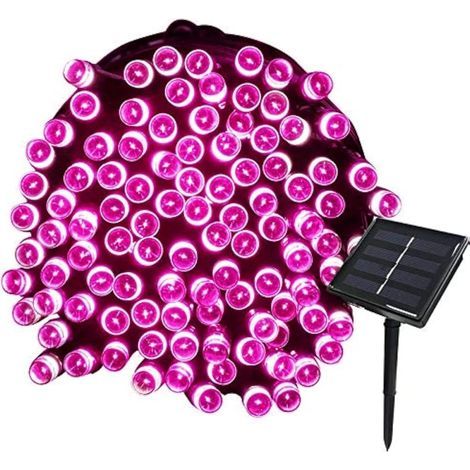 32m Solar Christmas String Lights, 300 LEDs, 8 Modes, Waterproof, Ideal for Garden, Wedding, Birthday, Pink (1/5)