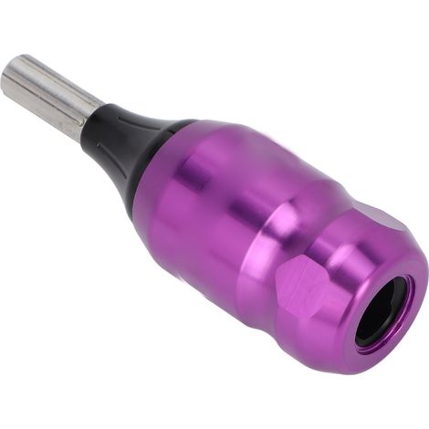 Manchon de pistolet à tatouer en alliage d'aluminium, longueur d'aiguille réglable, poignée avec barre d'entraînement 95mm, violette (1/5)