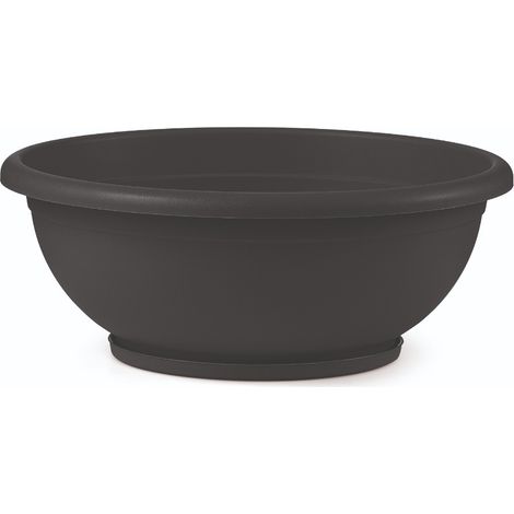 CIOTOLA NAXOS D.60 CM CON SOTTOVASO ANTRACITE (1/2)