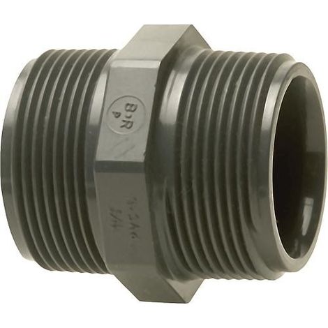 PVC-U - Raccord adhesif Nipple double, 3/4" (1/3)