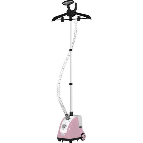 Défroisseur vapeur vertical défroisseur à vêtements 1,4 L 1950 W débit vapeur 32g/min tige telescopique rose noir (1/5)