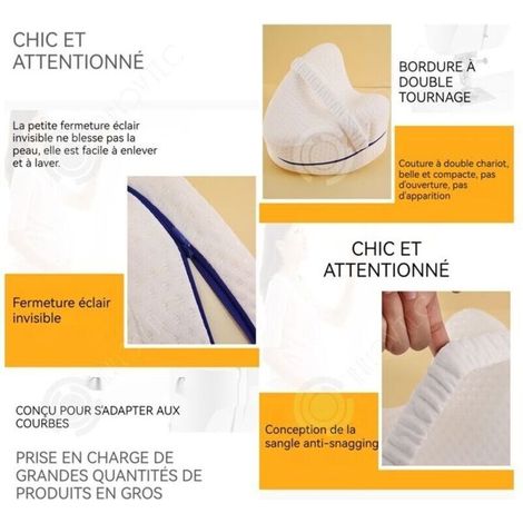 (blanc)INN Oreiller de jambe genou orthopédique genou ergonomique avec mousse à mémoire pour soulager pour bien dormir sur le côté sangle