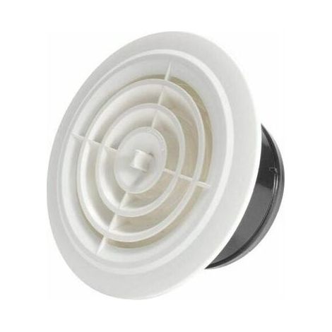 Grille Ronde Ajustable Ø100mm, Bouche d'Aération Air, Ventilation Murale, Sortie d'Air en Plastique Blanc, Lot de 1, Conduit de Ventilation (1/4)