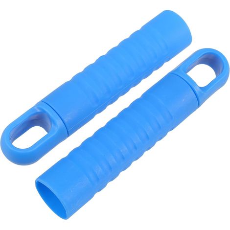 2pcs Manche de Balai Plat en Plastique Bleu Manchon Antidérapant et Trou Suspendre, Compatible pour Bureaux et Maisons, Accessoires Polyvalents (1/5)