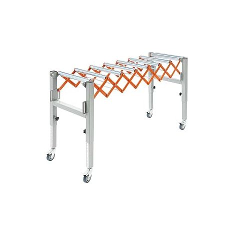 Table à rouleaux réglable, longueur réglable (46 à 130 cm) et hauteur (50 à 80 cm), 50 kg, 4 roues universelles avec freins (1/5)