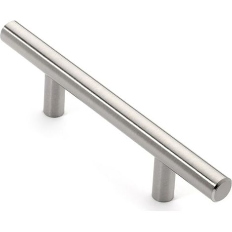 Maniglia a T in acciaio inox per anta di mobile da cucina con viti (interasse fori: 128 mm) (1/5)