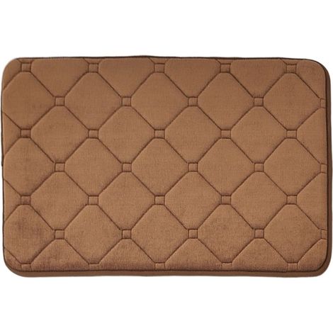 Tappetino da bagno, super assorbente e antiscivolo in memory foam, lavabile in lavatrice, morbido tappetino da bagno in velluto, facile da asciugare, per pavimenti del bagno, colore caffè. (1/4)