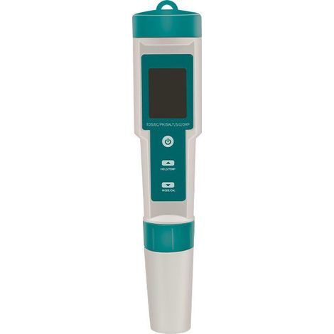 Stylo de test de qualité de l'eau multifonctionnel sept en un, blanc et vert (sans rétro-éclairage, avec batterie) (1/5)