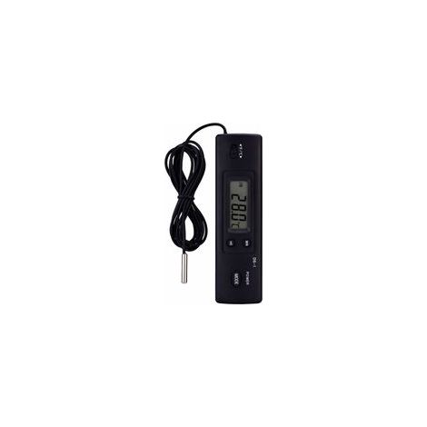 Thermomètre Compteur De Température Numérique À Cristaux Liquides LCD Mesure De L'humidité Capteur De Sonde Câblé pour Réfrigérateur Aquarium Climatiseur(Noir) (1/5)