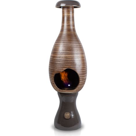 Camino a Bioetanolo da Pavimento in Ceramica 35x95 cm Fagiolo Marrone Strisce (1/5)