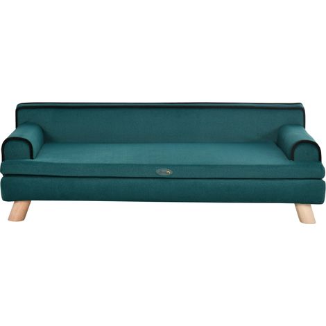 Divanetto per cani e gatti 100 x 62 x 32 cm cuscino sfoderabile grande comfort scandinavo soggiorno in poliestere blu anatra 210007355
