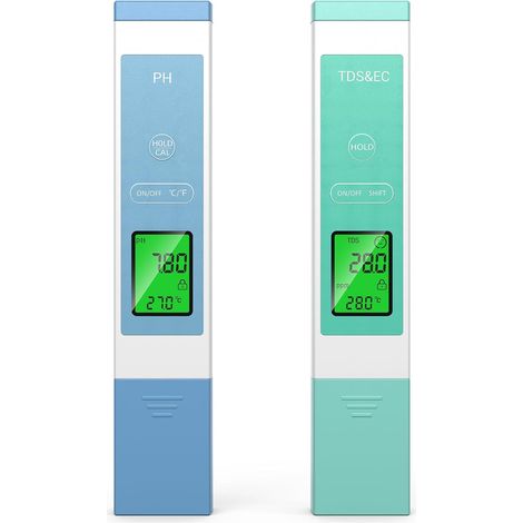 Testeur pH Piscine 4 en 1, pH Metre Électronique pH/TDS/EC/Température TDS Meter EC Meter pour Piscines, Eau potable, Aquariums, SPA (1/5)