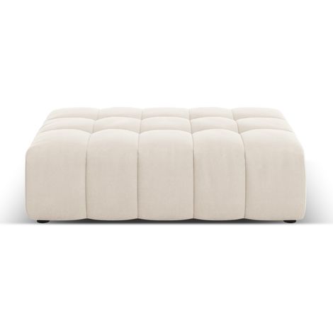 Pouf en velours beige clair (1/3)