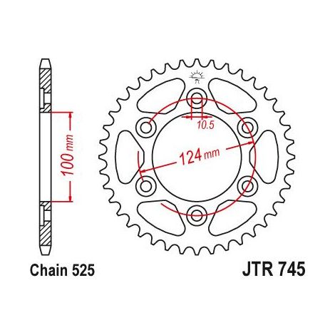 Couronne Acier - 525 - 40 Dents - Made in Germany