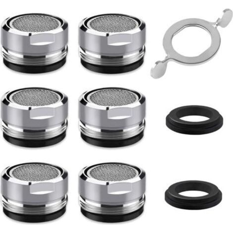 Mousseur robinet 6 pièces – Économie d'eau avec filtre en acier inoxydable – Débit constant – Installation facile M24 (1/5)