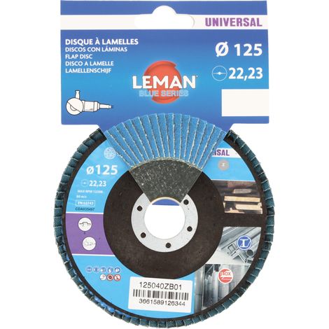 DISQUE A LAMELLES BOMBE D125 GRAIN 40 ZIRCONIUM - 125040ZB01 - LEMAN (1/4)
