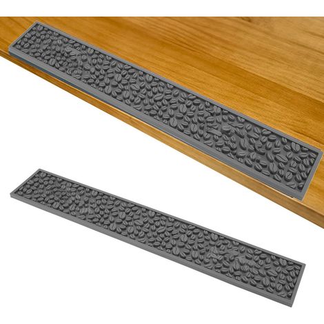 Rechteckige, hitze- und wasserbeständige, graue, rutschfeste Thekenmatte aus PVC und Silikon. (1/5)