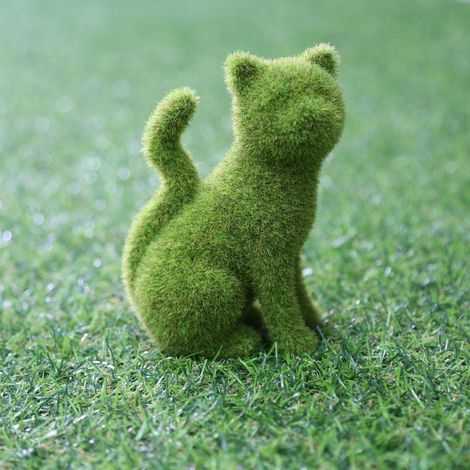 Lot B - Figurine animale en résine floquée, style européen, mousse artificielle pour jardin (1/5)