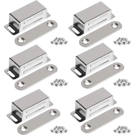 Cierres magnéticos. Adecuados para puertas de armarios，imanes para puertas，imanes para muebles，acero inoxidable (6 piezas por paquete) (1/3)
