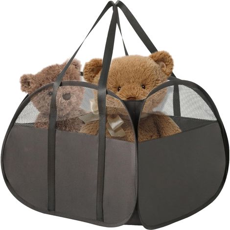 Paniers Pliables pour Le Linge,Panier à Linge Pliable,Paniers à vêtements avec poignée Panier en maille respirant pour vêtements sales, avec poignée, organisateur d'articles divers pour la (1/5)