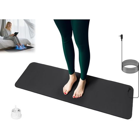 Tapis de Mise à la Terre, Tapis Antistatique, Tapis de Sol, Réduit l'anxiété et Le Stress, Améliore Le Sommeil et l'équilibre, pour la Maison ou Le Lieu de Travail (30 x 100 cm) (1/5)