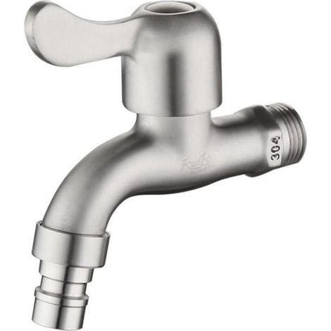 Robinet exterior perete QttvbTna, inox, argintiu, anti-inghet