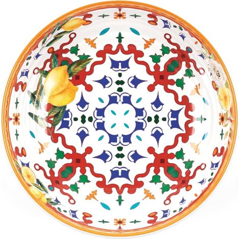 GUZZINI Piatto Fondo Flower & Lemon Melamina Table Decor
