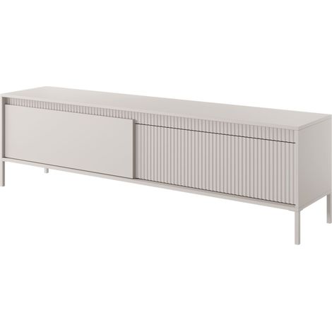 Selsey FALSETTO - TV-Lowboard Beige mit geriffelter Front, 187 cm (1/5)